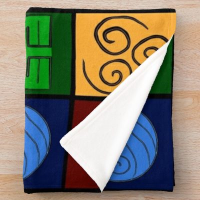 The Four Nations Symbols From Avatar The Last Airbender Throw Blanket Official Avatar: The Last AirbenderMerch